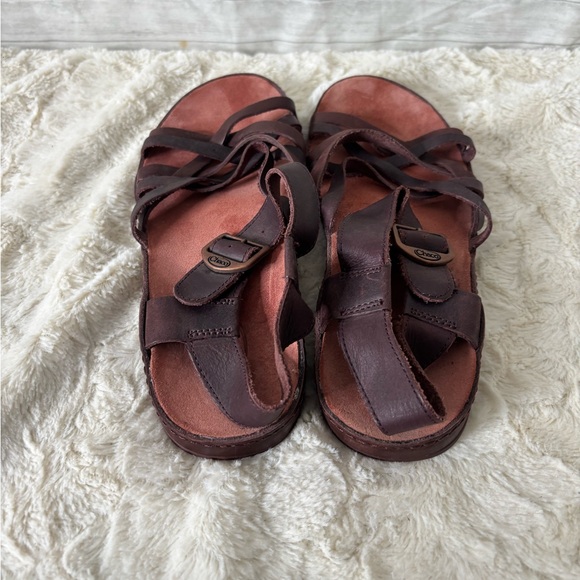 Chaco Dark Brown Leather Sandals(A247) - Picture 3 of 6